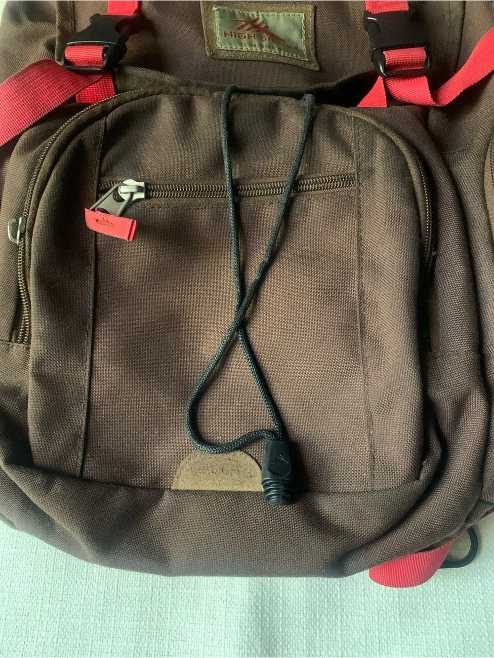Brown and Red Canvas Men's Backpack - Casual Daypack